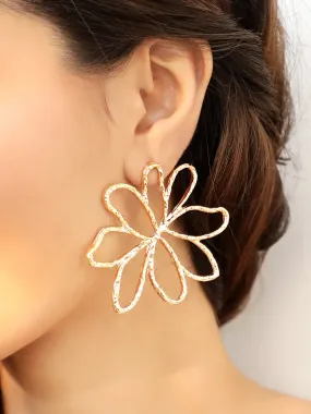 Rubans Voguish Gold-Plated Floral Drop Earrings