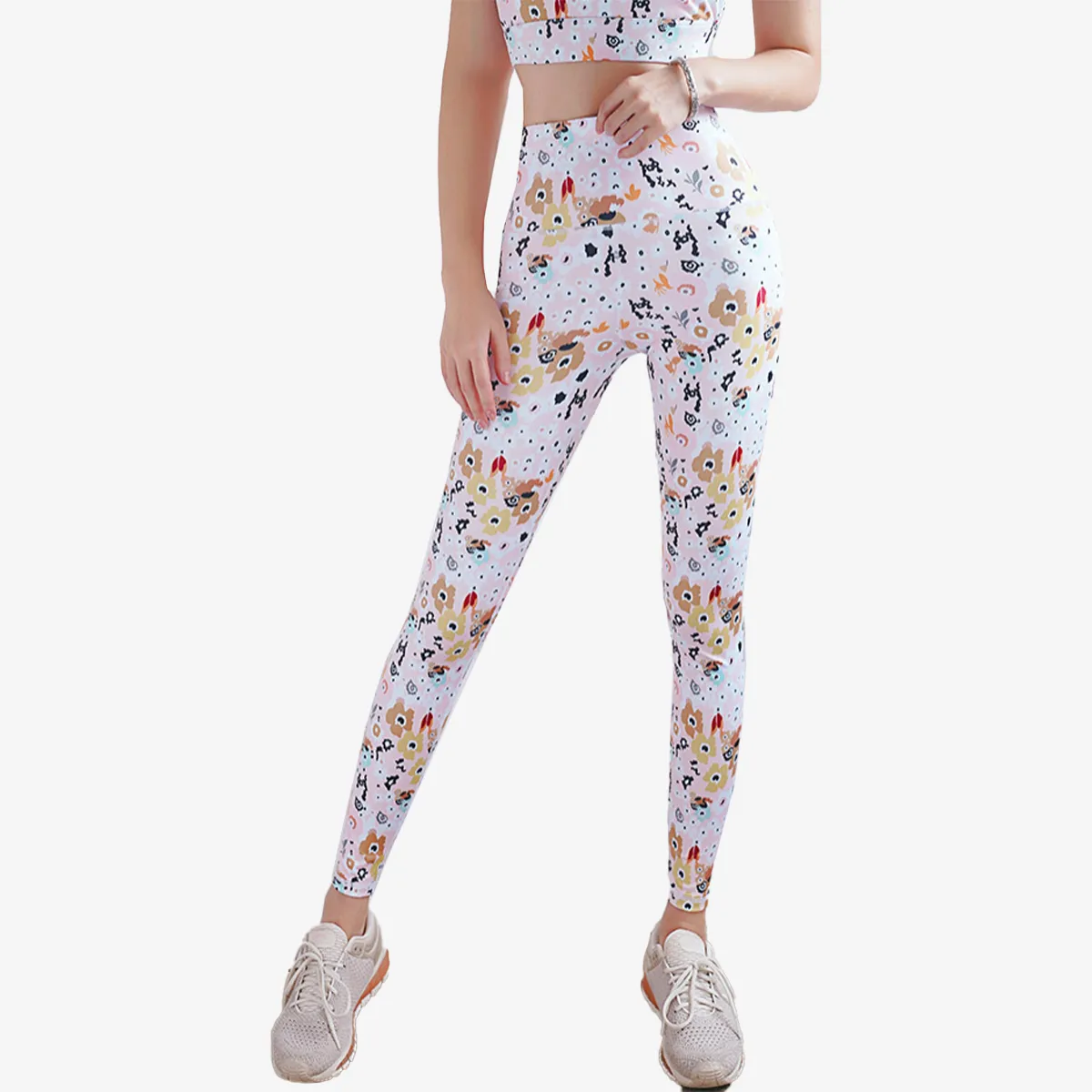 SALE - High Waist Floral Paiting Print Leggings