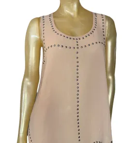 Studded sleeveless scoop neck top