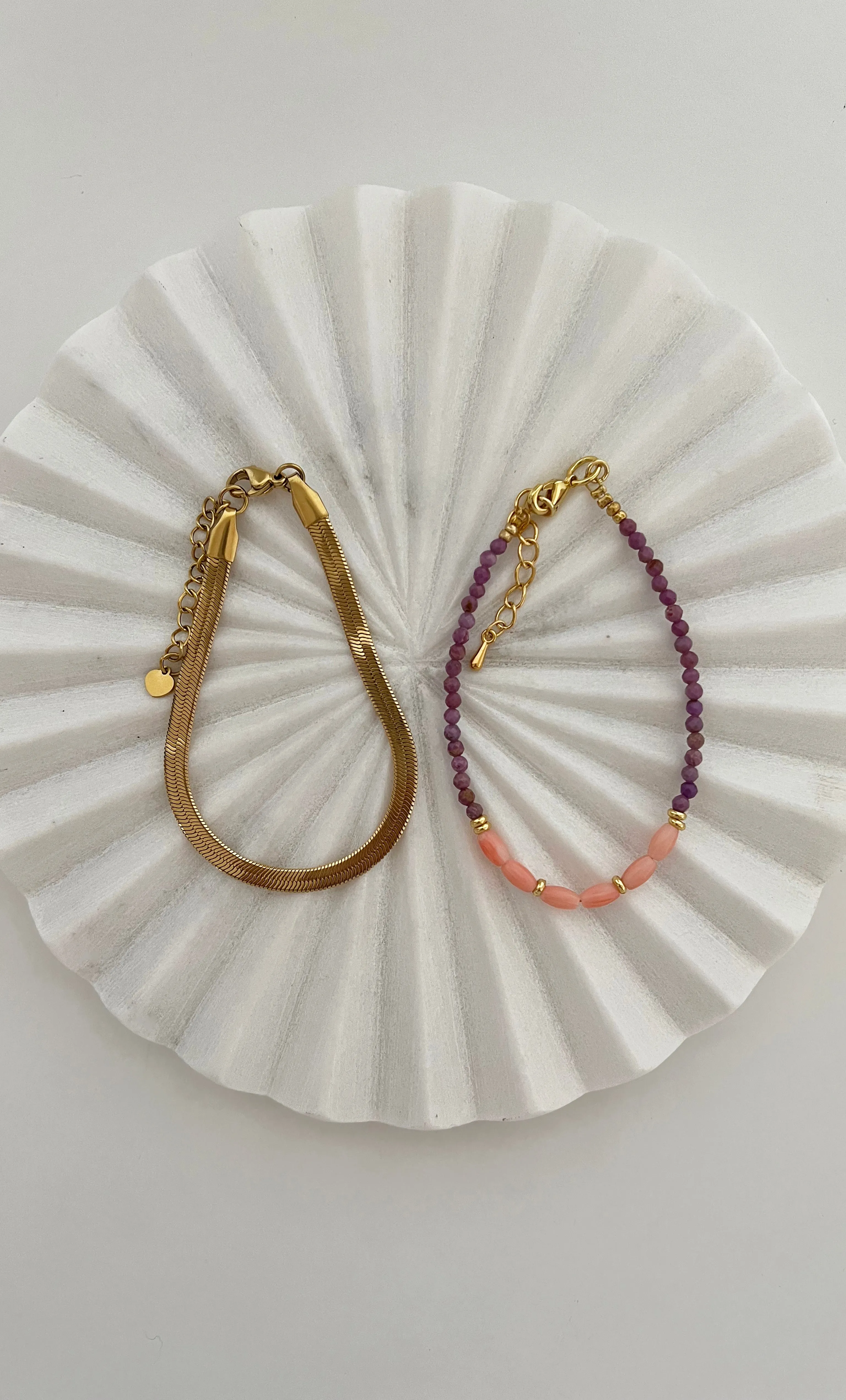 The Tunik Madre Coral & Lepidolite Bracelet