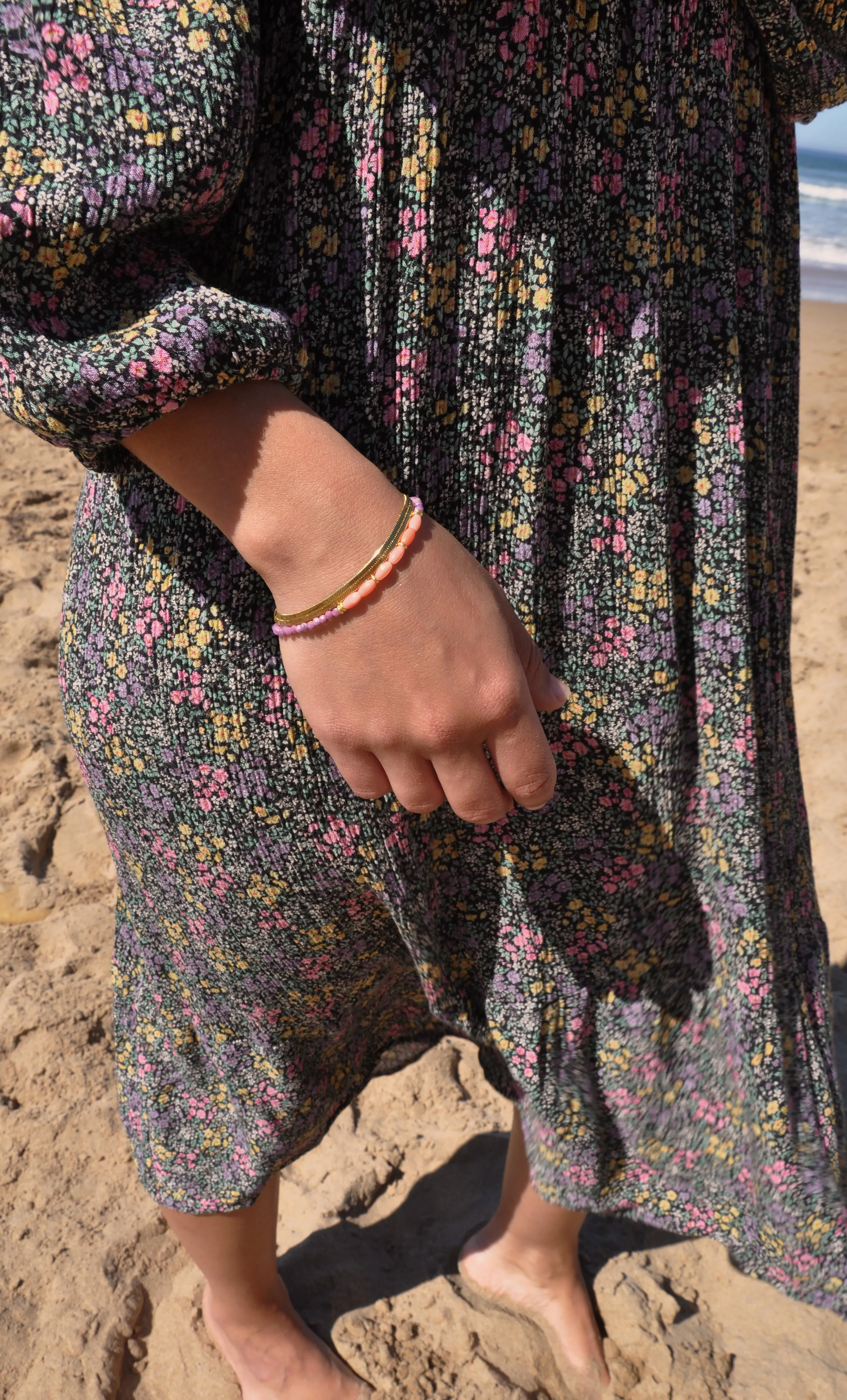 The Tunik Madre Coral & Lepidolite Bracelet