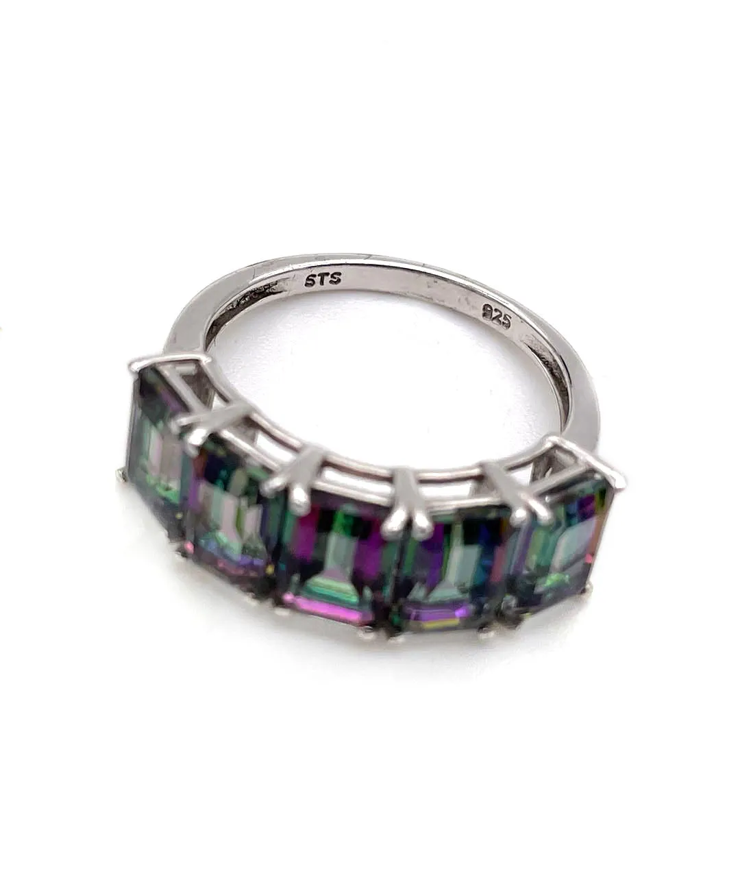 【USA輸入】ヴィンテージ スターリングシルバー パープル グリーン ビジュー リング/Vintage Sterling Purple Green Bijou Ring