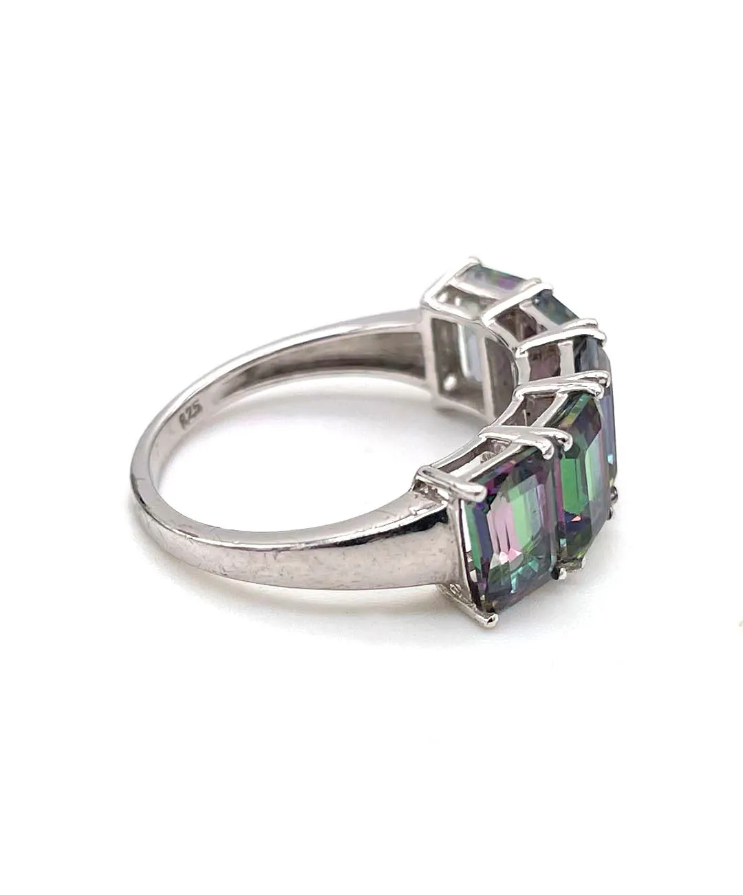 【USA輸入】ヴィンテージ スターリングシルバー パープル グリーン ビジュー リング/Vintage Sterling Purple Green Bijou Ring