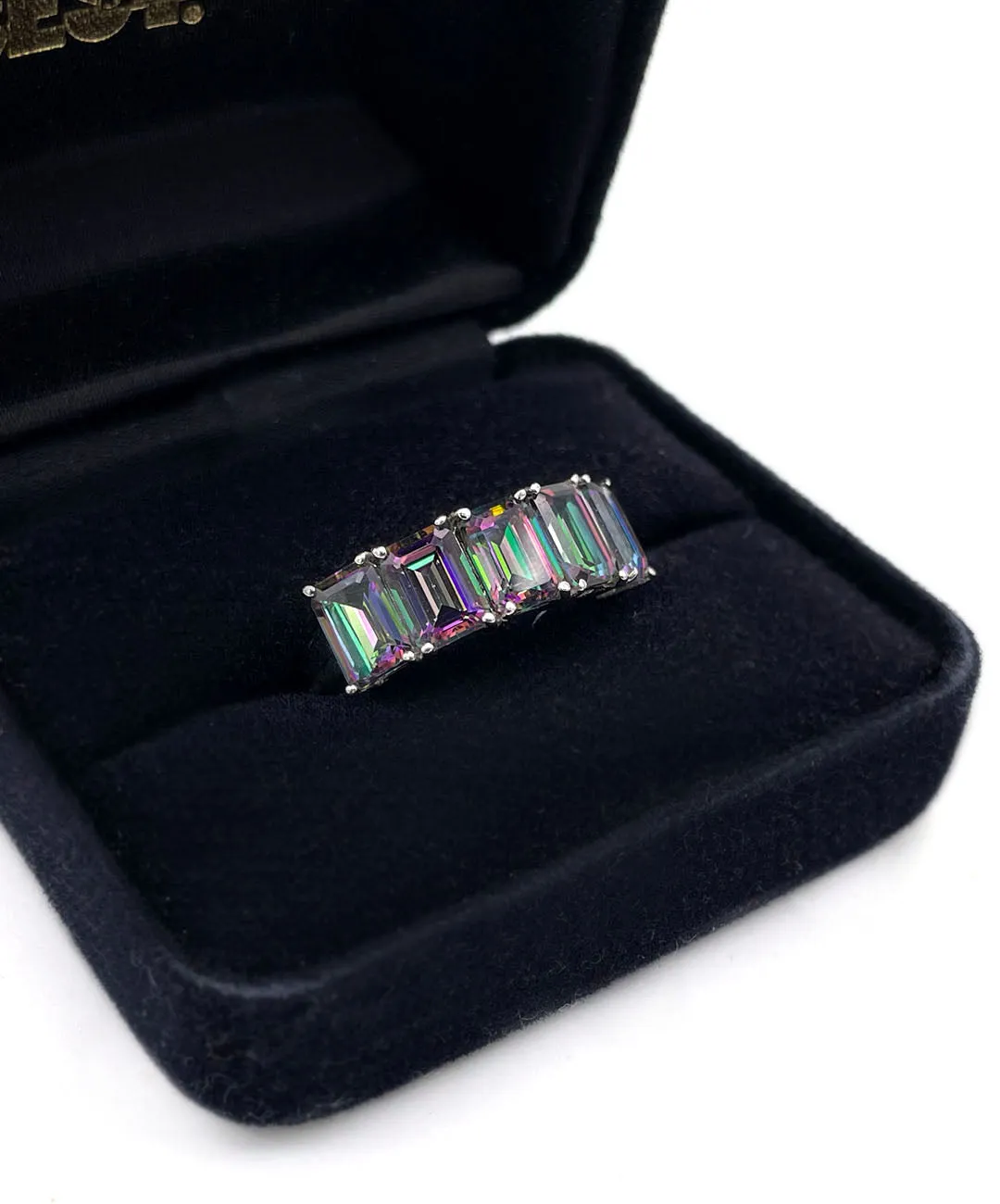 【USA輸入】ヴィンテージ スターリングシルバー パープル グリーン ビジュー リング/Vintage Sterling Purple Green Bijou Ring