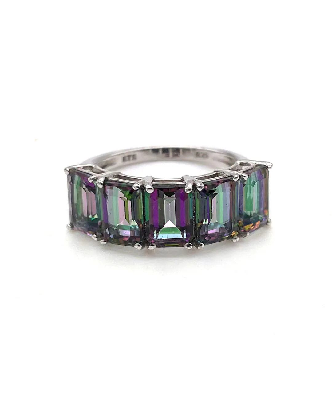 【USA輸入】ヴィンテージ スターリングシルバー パープル グリーン ビジュー リング/Vintage Sterling Purple Green Bijou Ring