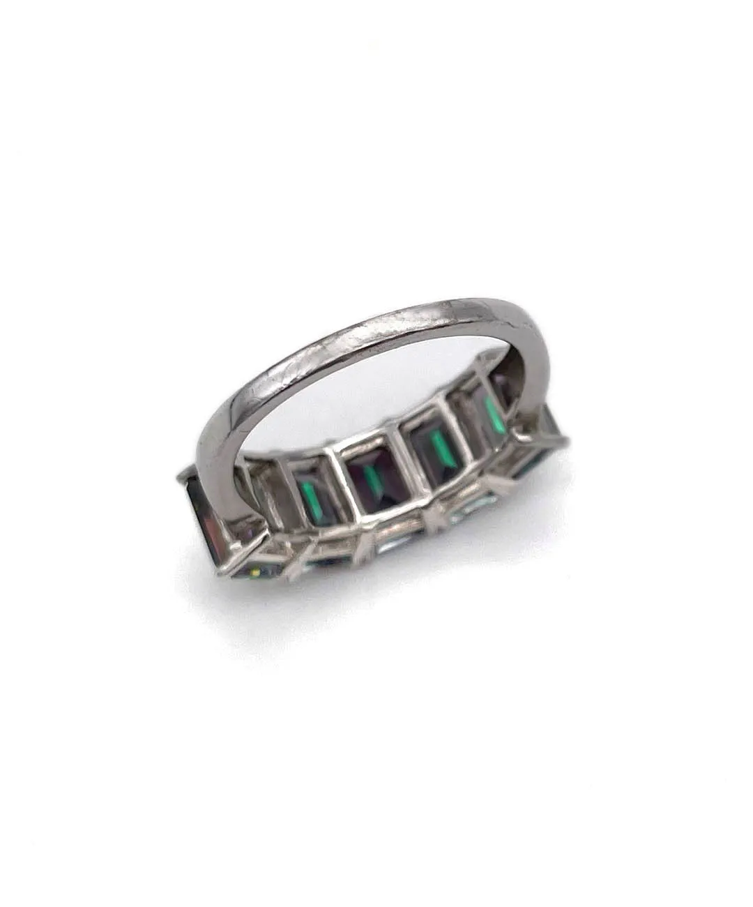 【USA輸入】ヴィンテージ スターリングシルバー パープル グリーン ビジュー リング/Vintage Sterling Purple Green Bijou Ring