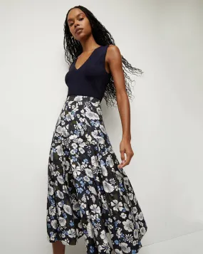 Veronica Beard - Norris Skirt - Navy Floral Multi