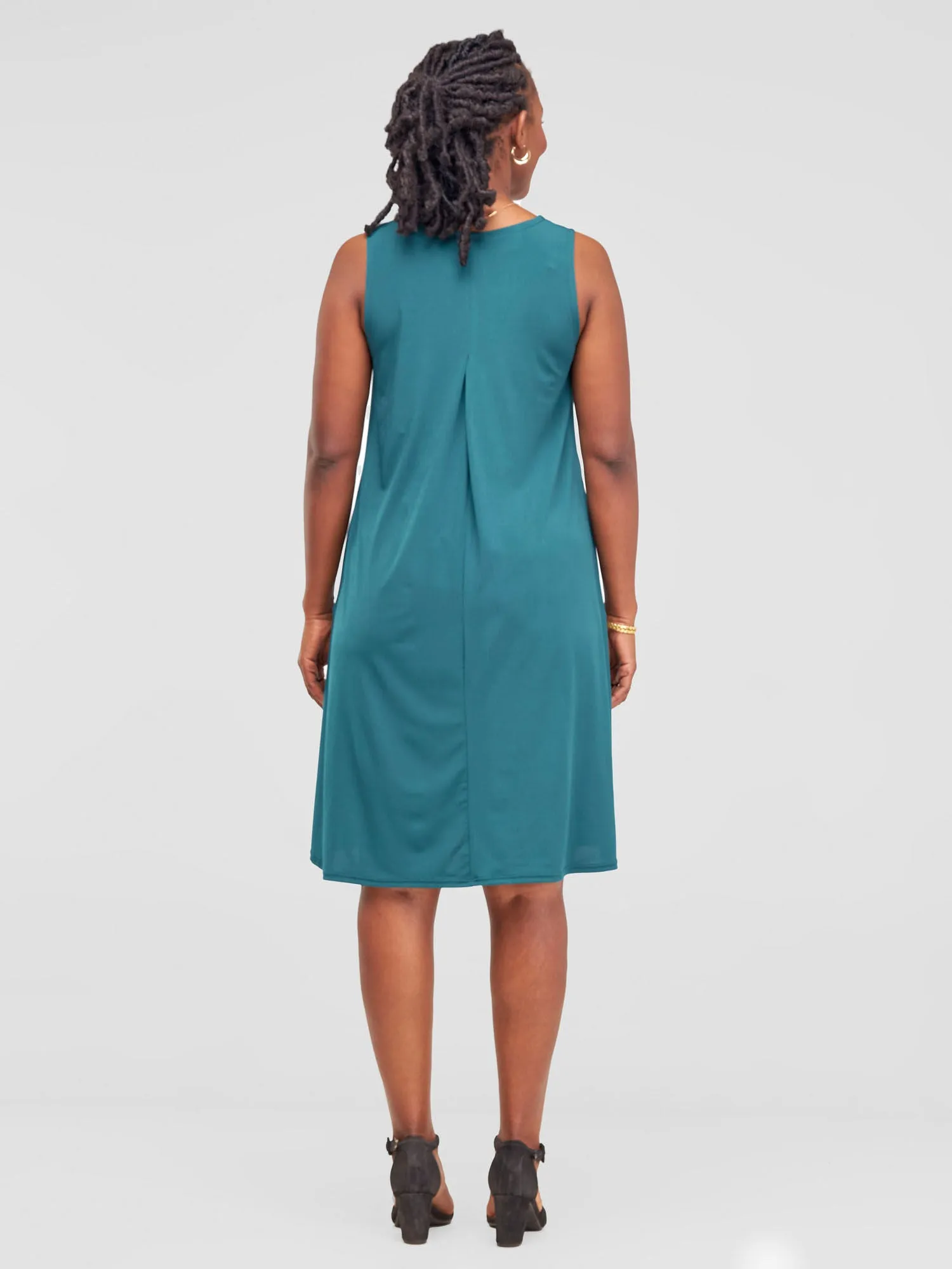 Vivo Amara Back Pleat Dress - Green