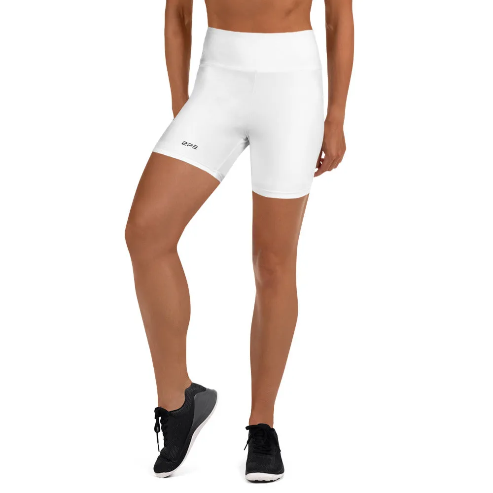 White High Waist Yoga Shorts