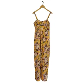 Xhileration Mustard Printed Sleeveless Jumpsuit | Pre Loved |