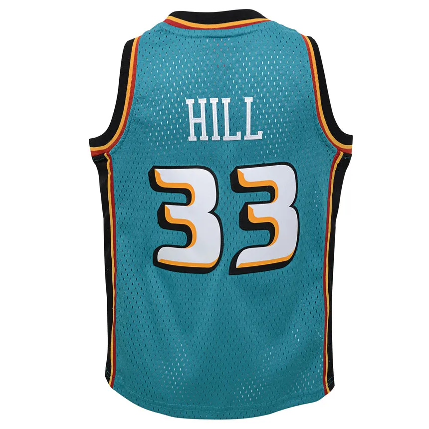 Youth Detroit Pistons Grant Hill Mitchell & Ness Teal 1998-99 Hardwood Classics Swingman Jersey