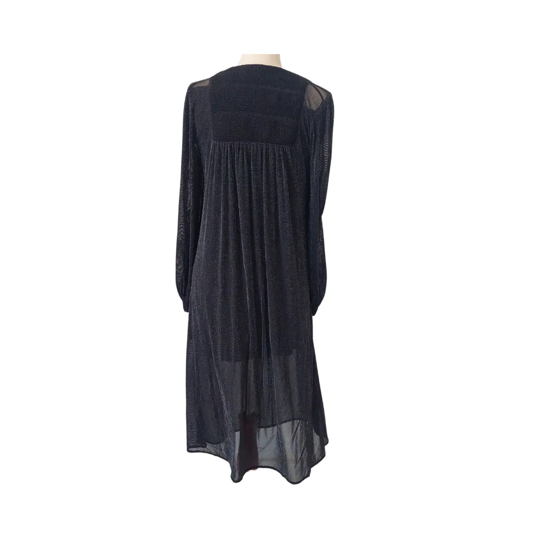 ZARA Black Glitter Sheer Maxi Dress with Slip | Gently used |