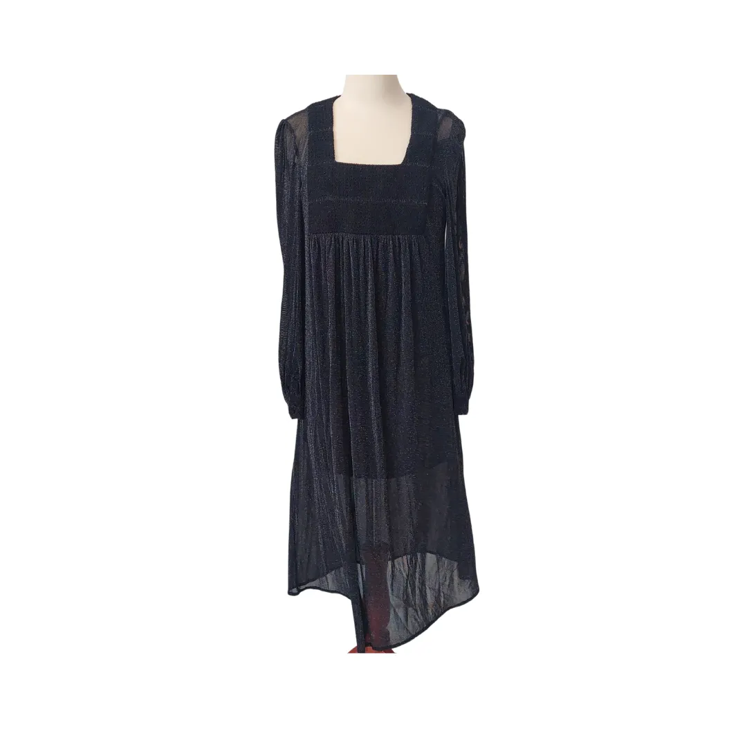 ZARA Black Glitter Sheer Maxi Dress with Slip | Gently used |